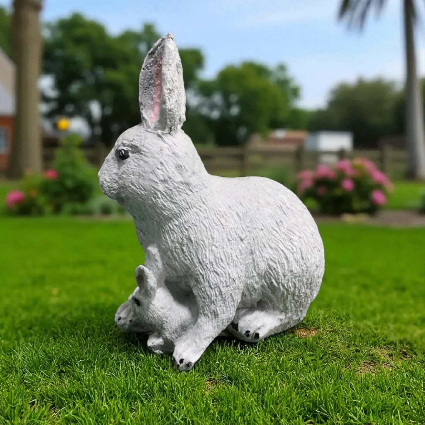 9″ Rabbit Family, Solid Concrete, photo 4 of 4
