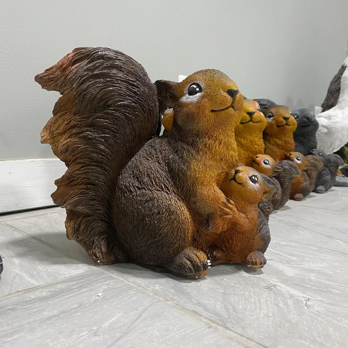 Squirrel with Baby, Hand-Painted Concrete, photo 3 of 9