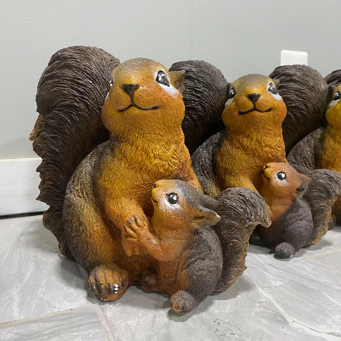Squirrel with Baby, Hand-Painted Concrete, photo 6 of 9