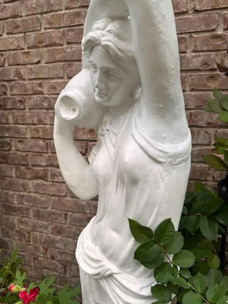 4 ft Dione Water Goddess, Solid Concrete, photo 4 of 10