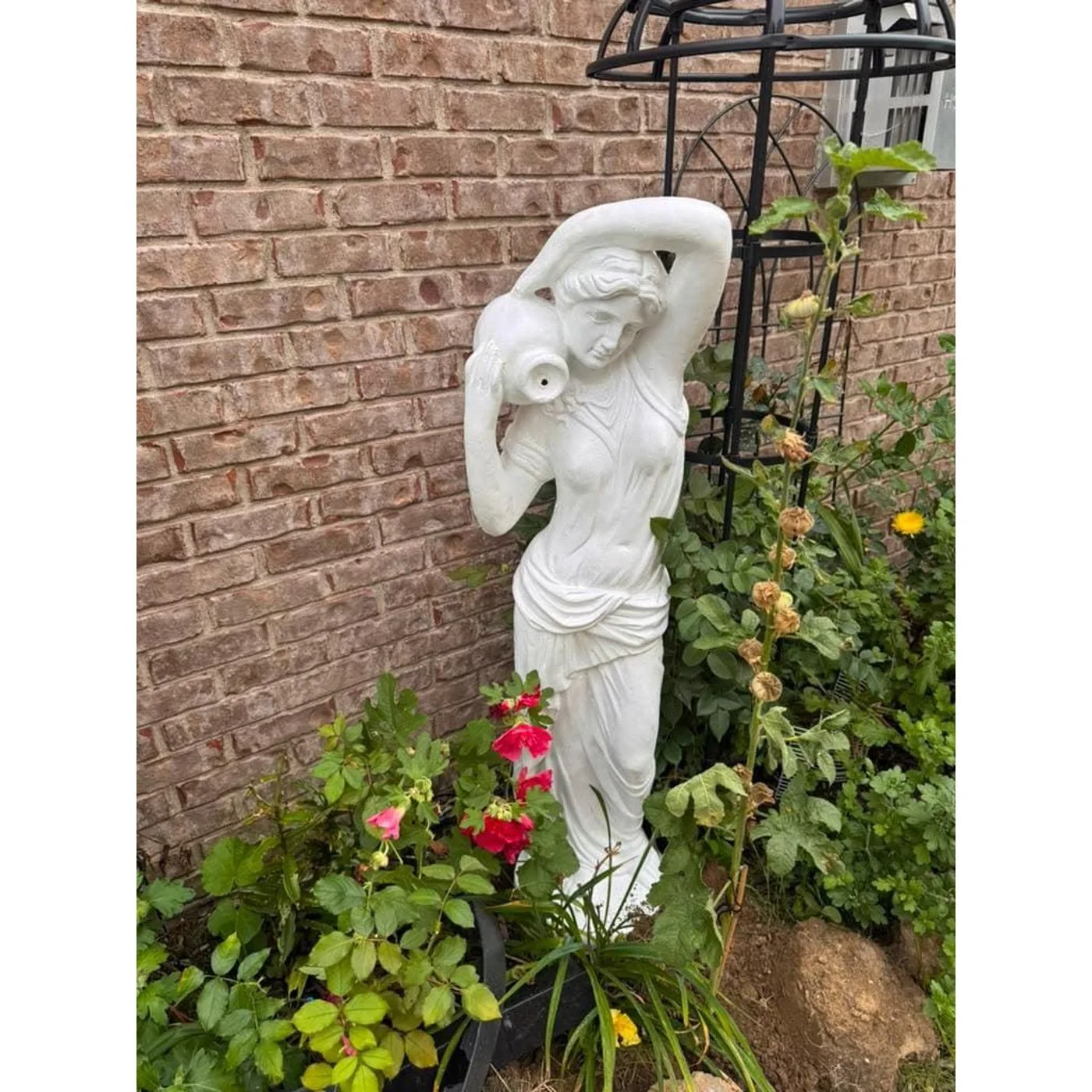 4 ft Dione Water Goddess, Solid Concrete