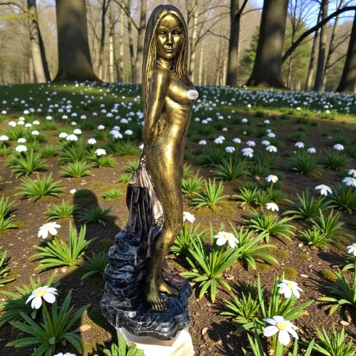 32″ Aphrodite Statue, Hand-Painted Concrete, photo 2 of 8