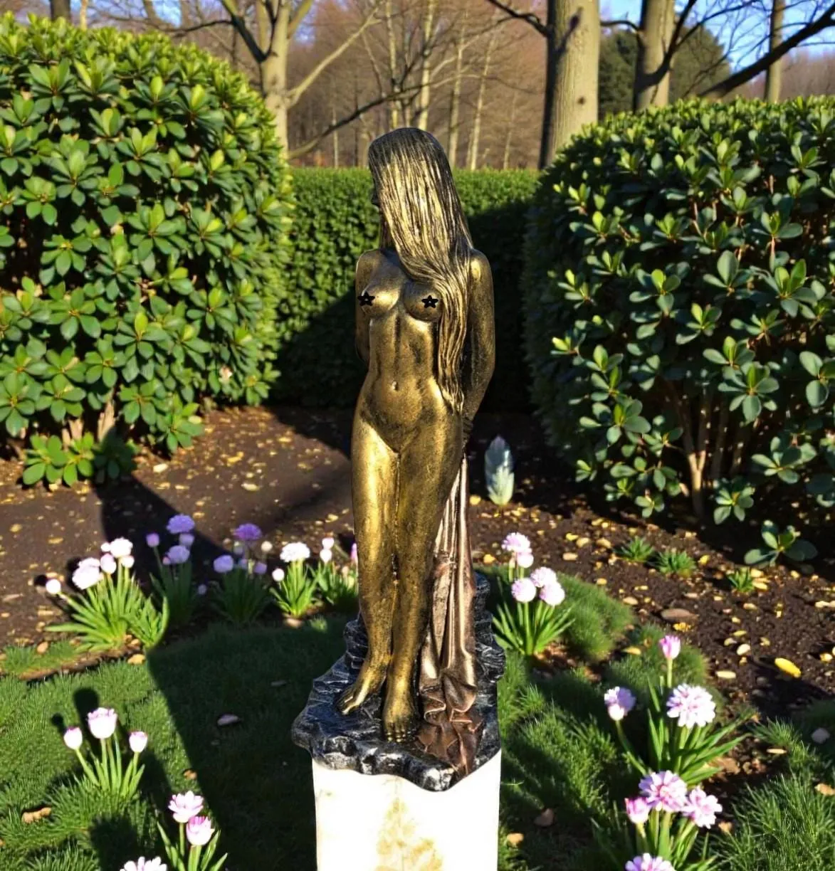 32″ Aphrodite Statue, Hand-Painted Concrete, photo 4 of 8