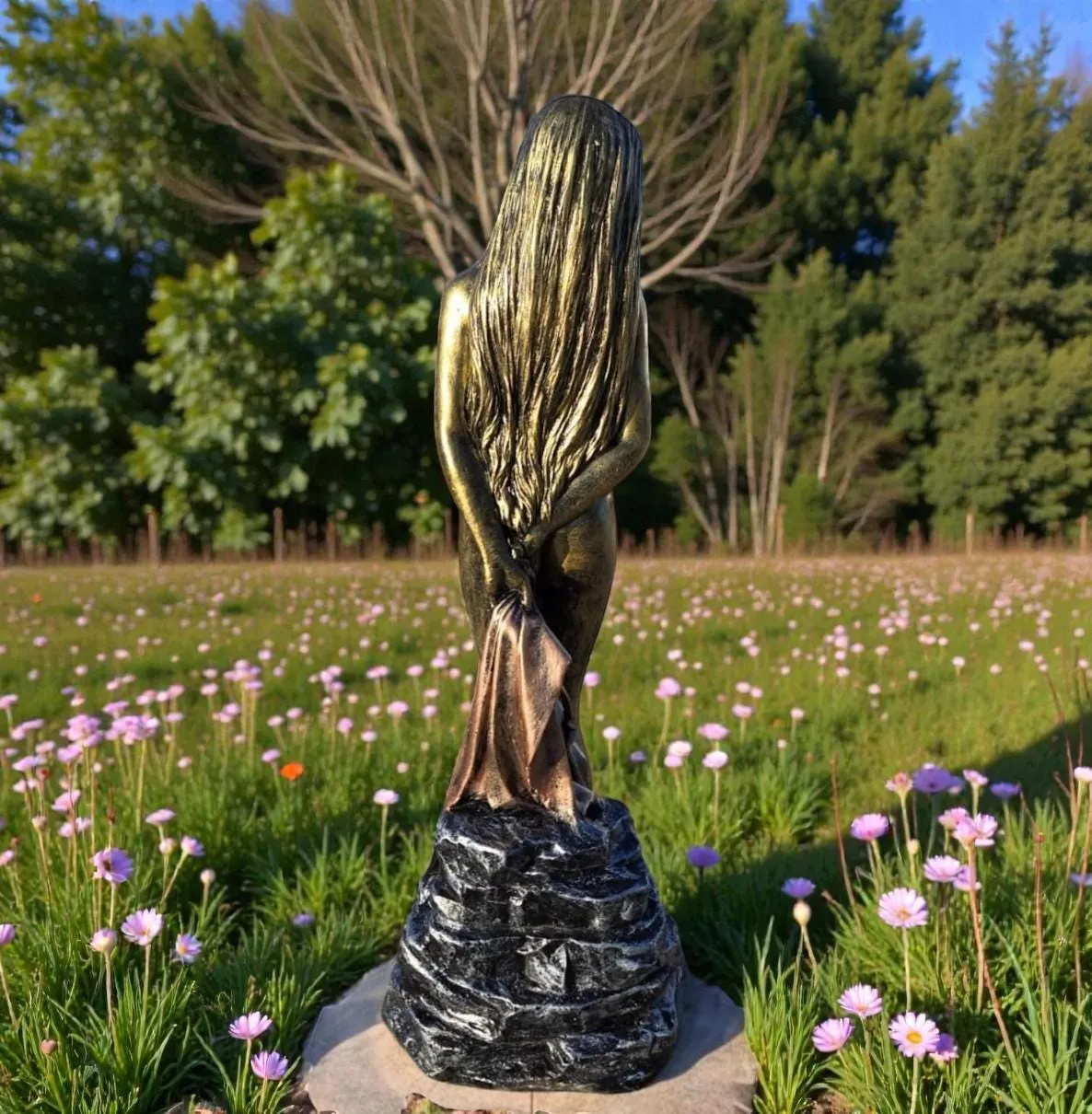 32″ Aphrodite Statue, Hand-Painted Concrete, photo 5 of 8