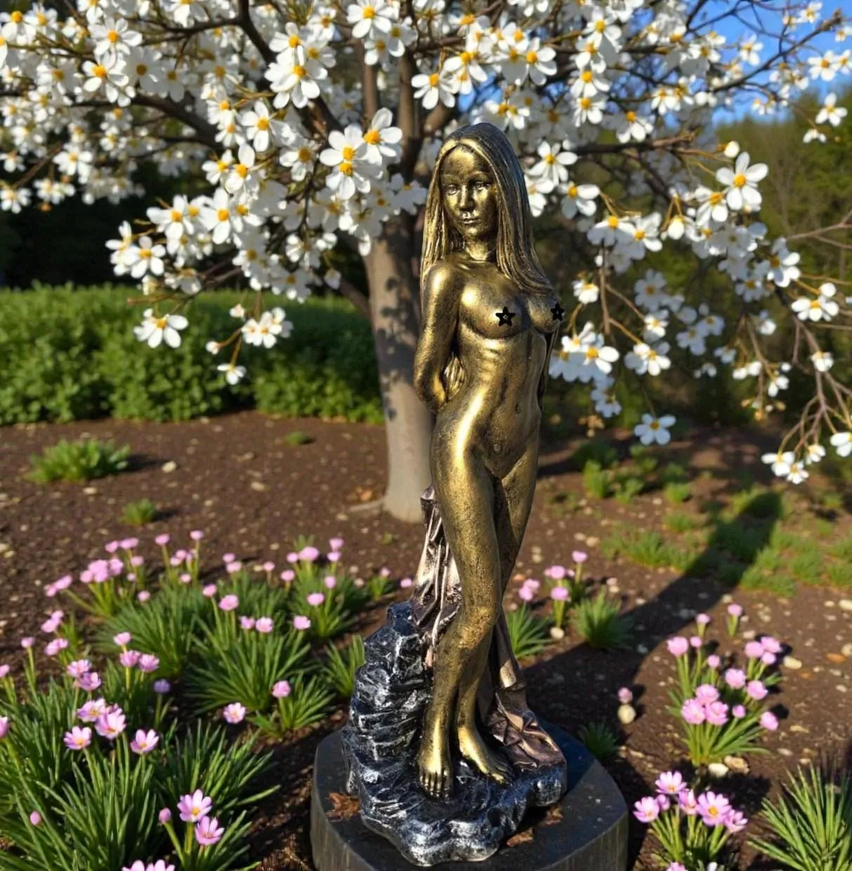 32″ Aphrodite Statue, Hand-Painted Concrete, photo 8 of 8