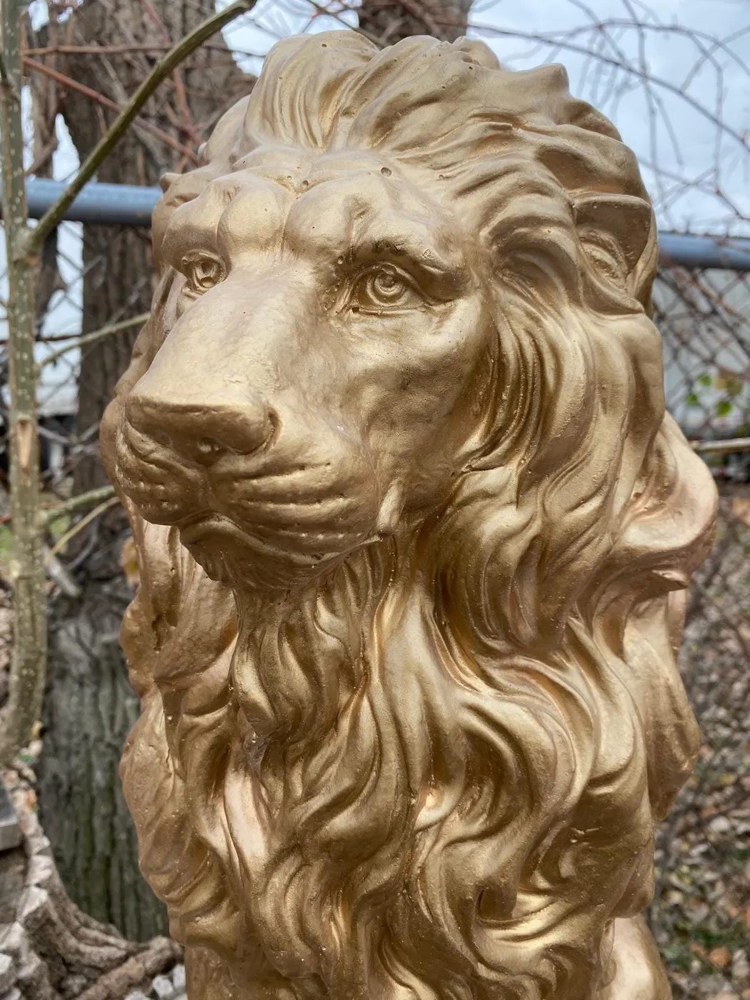 21″ Guardian Lion, Hand-Painted Concrete, photo 10 of 10