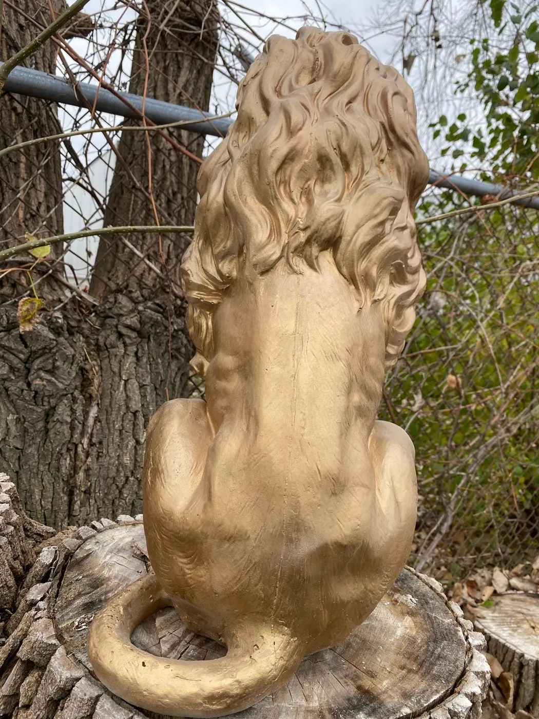 21″ Guardian Lion, Hand-Painted Concrete, photo 9 of 10