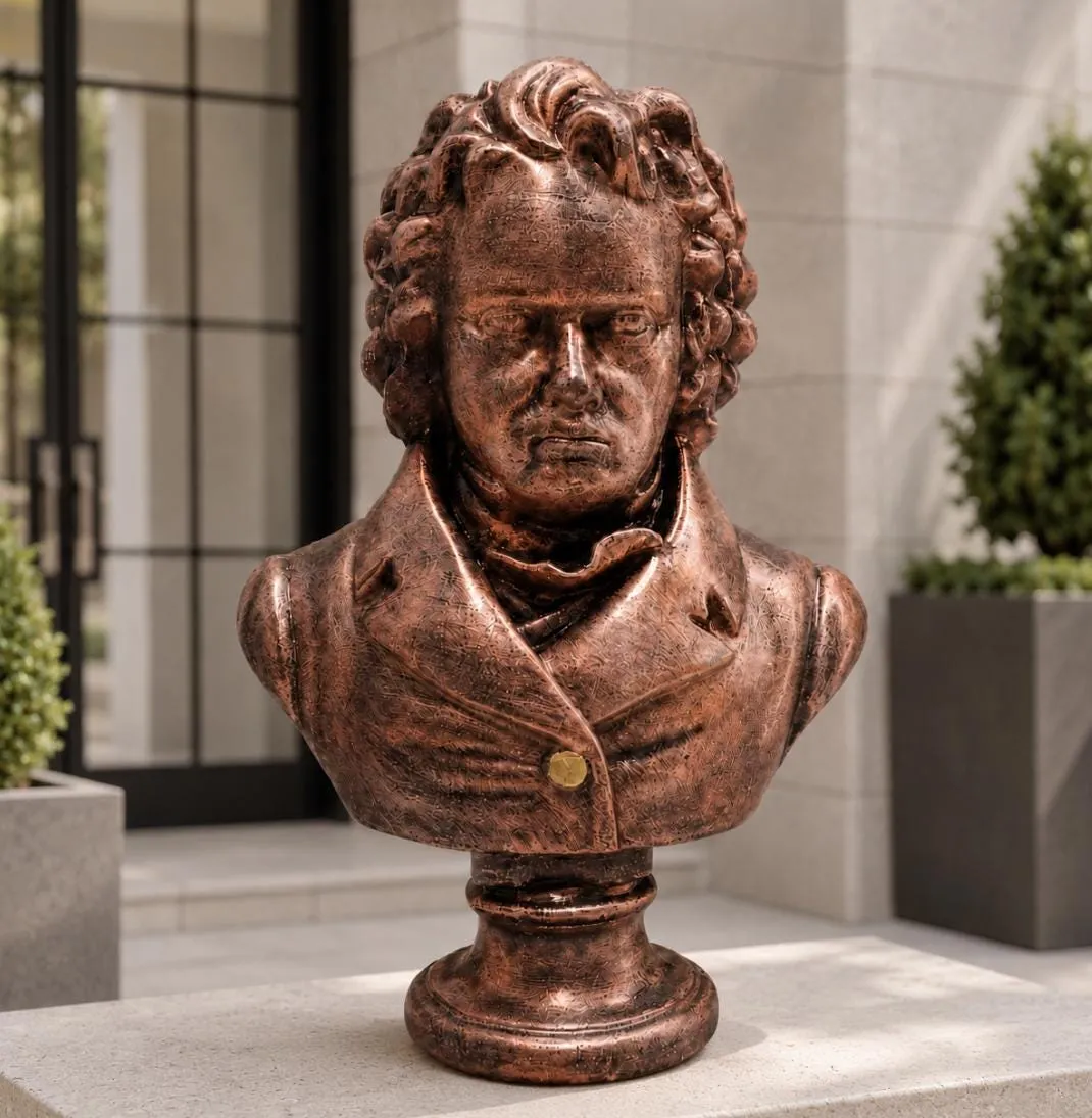 22" Beethoven Bust, Solid Concrete, photo 4 of 8