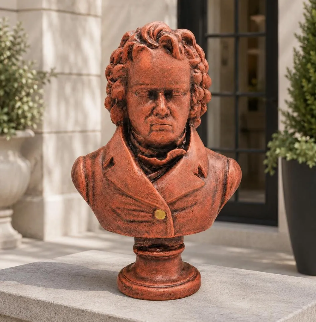 22" Beethoven Bust, Solid Concrete, photo 5 of 8