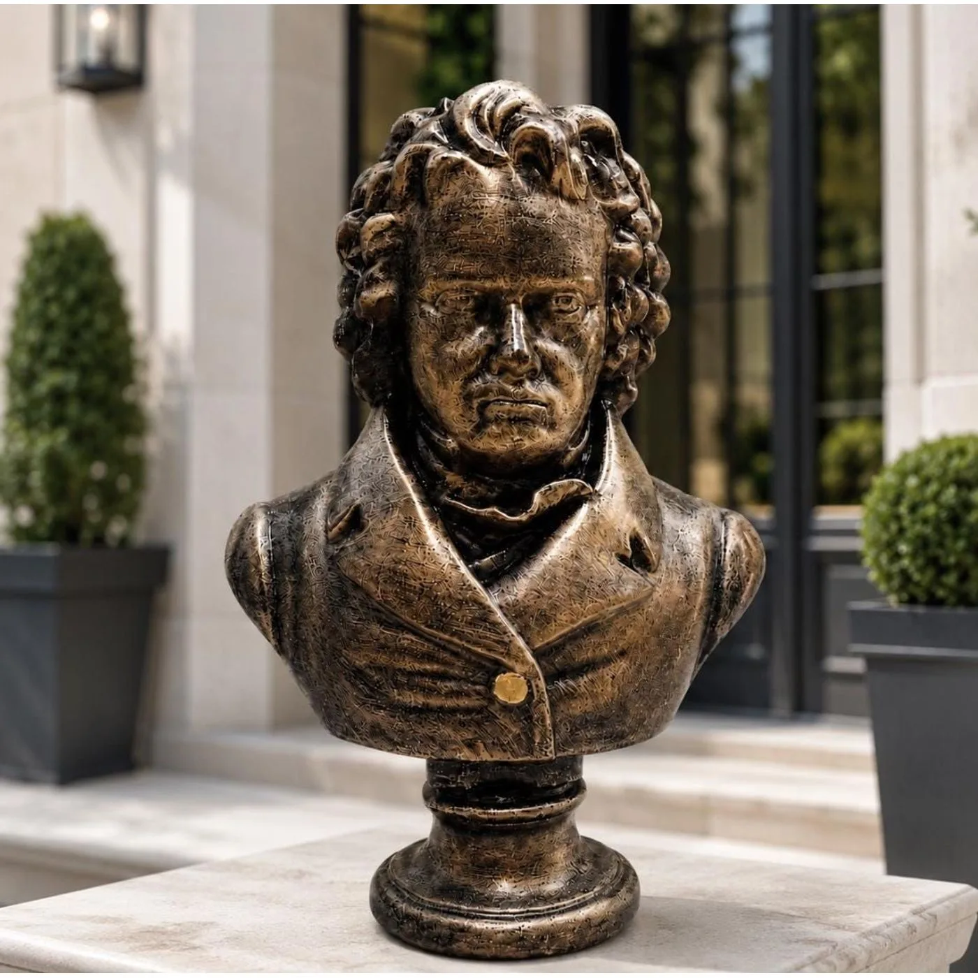 22" Beethoven Bust, Solid Concrete, photo 2 of 8