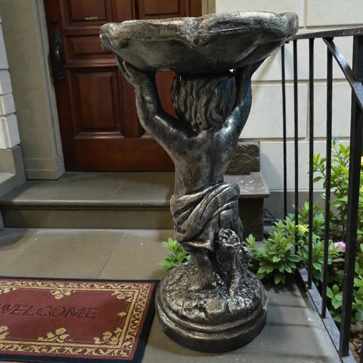 24″ Boy with Birdbath, Solid Concrete, photo 10 of 10