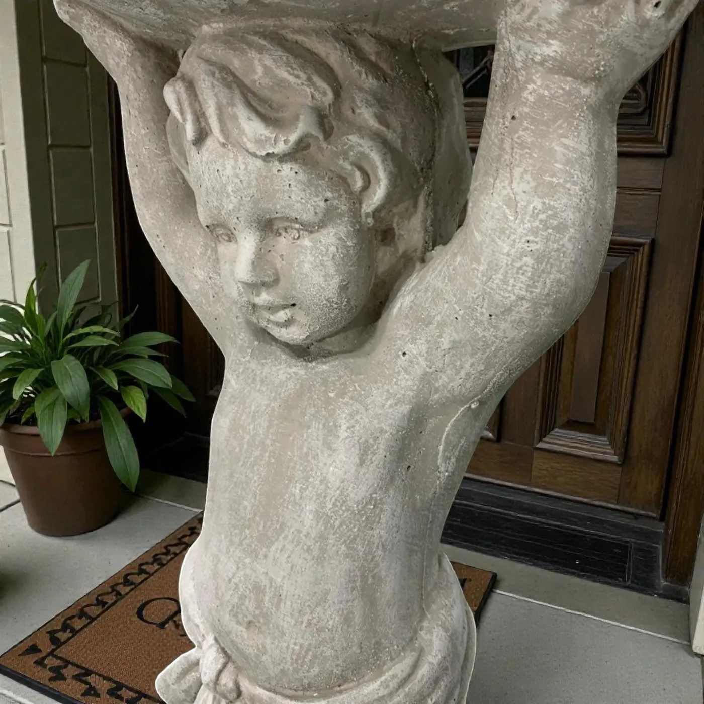 24″ Boy with Birdbath, Solid Concrete, photo 5 of 10