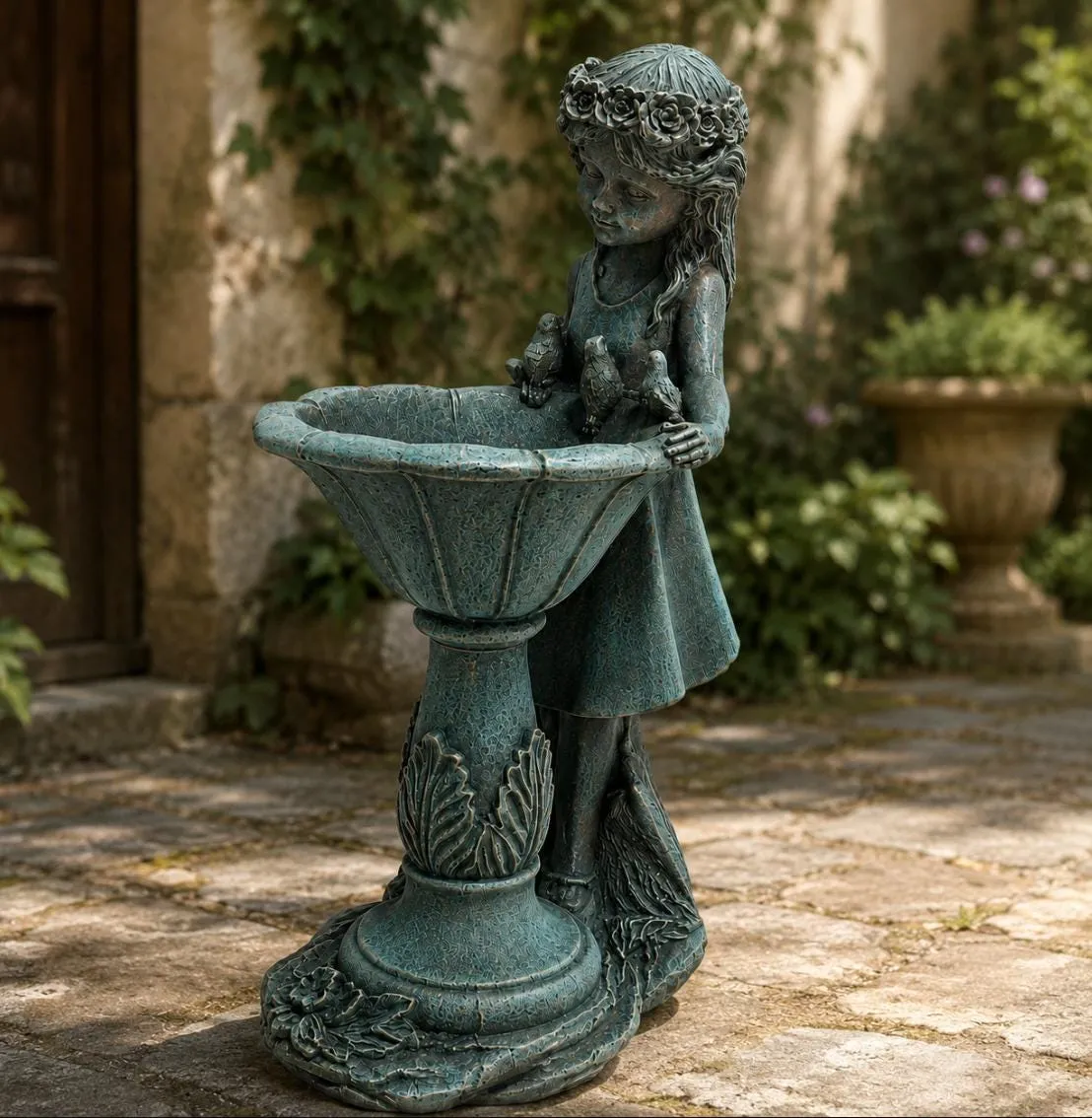 Girl with Birdbath, Solid Concrete, photo 10 of 10