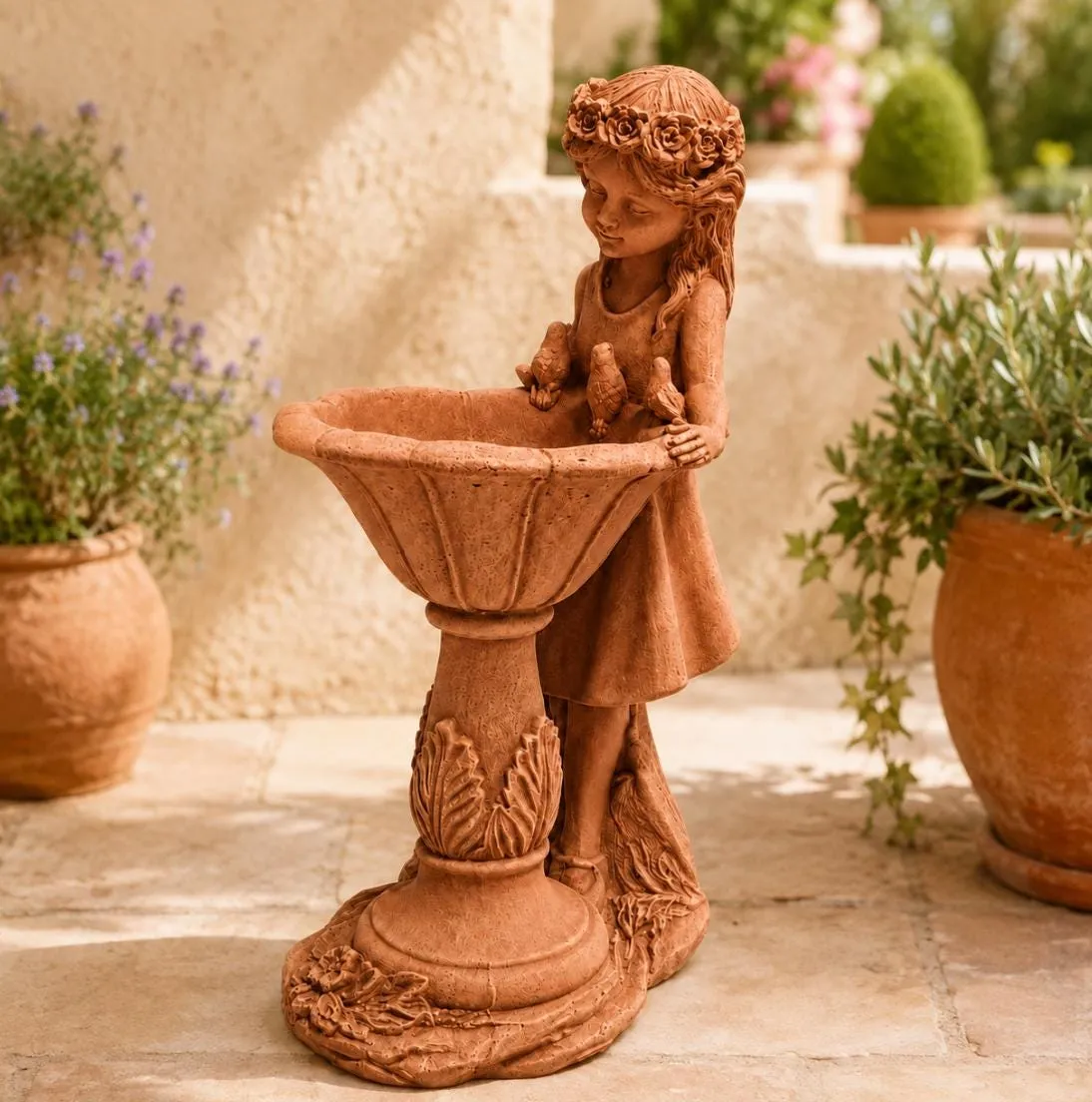 Girl with Birdbath, Solid Concrete, photo 4 of 10