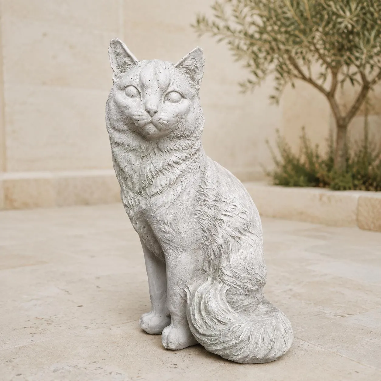 Sitting Cat Statue, Solid Concrete, photo 2 of 10