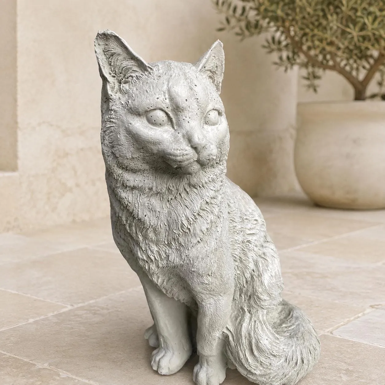 Sitting Cat Statue, Solid Concrete, photo 6 of 10