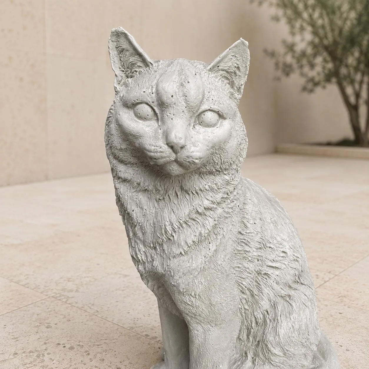 Sitting Cat Statue, Solid Concrete, photo 8 of 10