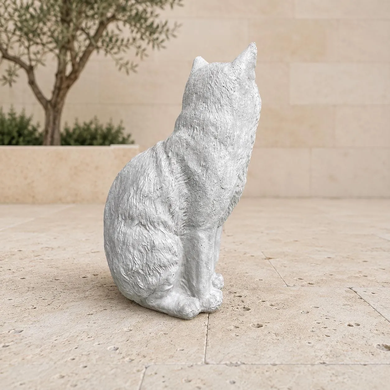 Sitting Cat Statue, Solid Concrete, photo 9 of 10