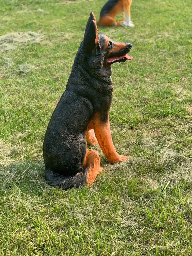 33″ German Shepherd Statue, Hand-Painted Concrete, photo 8 of 8