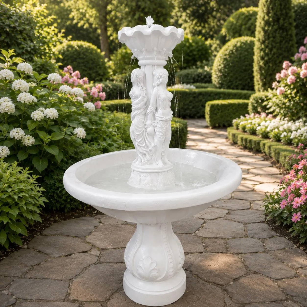 4 ft Roman Garden Fountain, Solid Concrete, photo 4 of 10