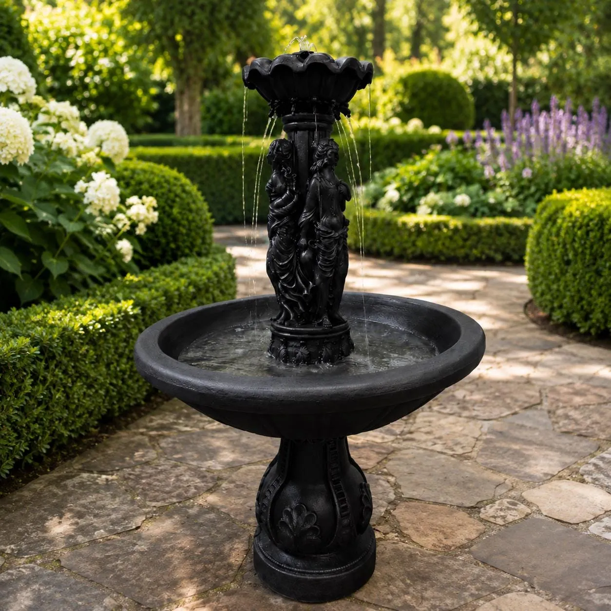 4 ft Roman Garden Fountain, Solid Concrete, photo 5 of 10