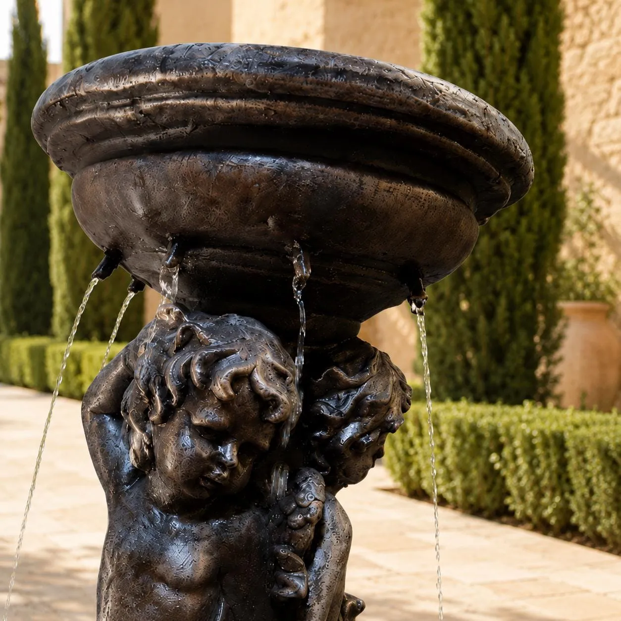 4 ft Roman Garden Fountain, Solid Concrete, photo 9 of 10