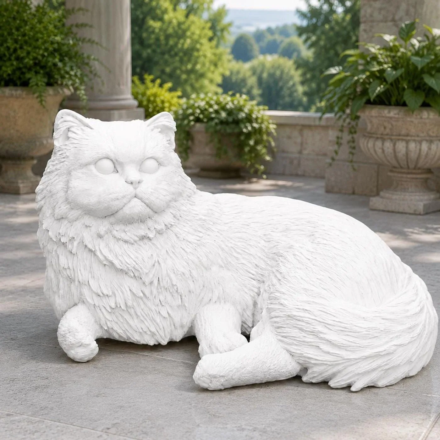 6″ Persian Cat, Solid Concrete
