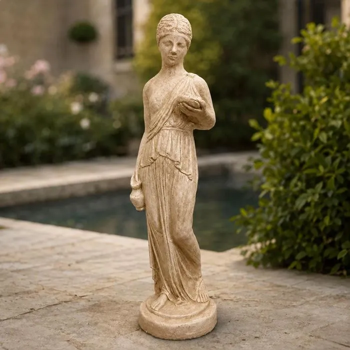 Hebe Greek Goddess Statue, Solid Concrete