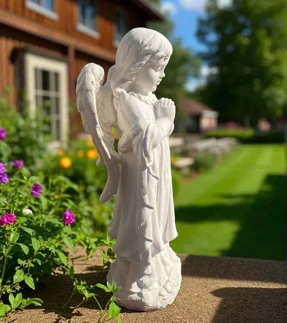 26″ Praying Angel, Antique-Stone Concrete, photo 7 of 10