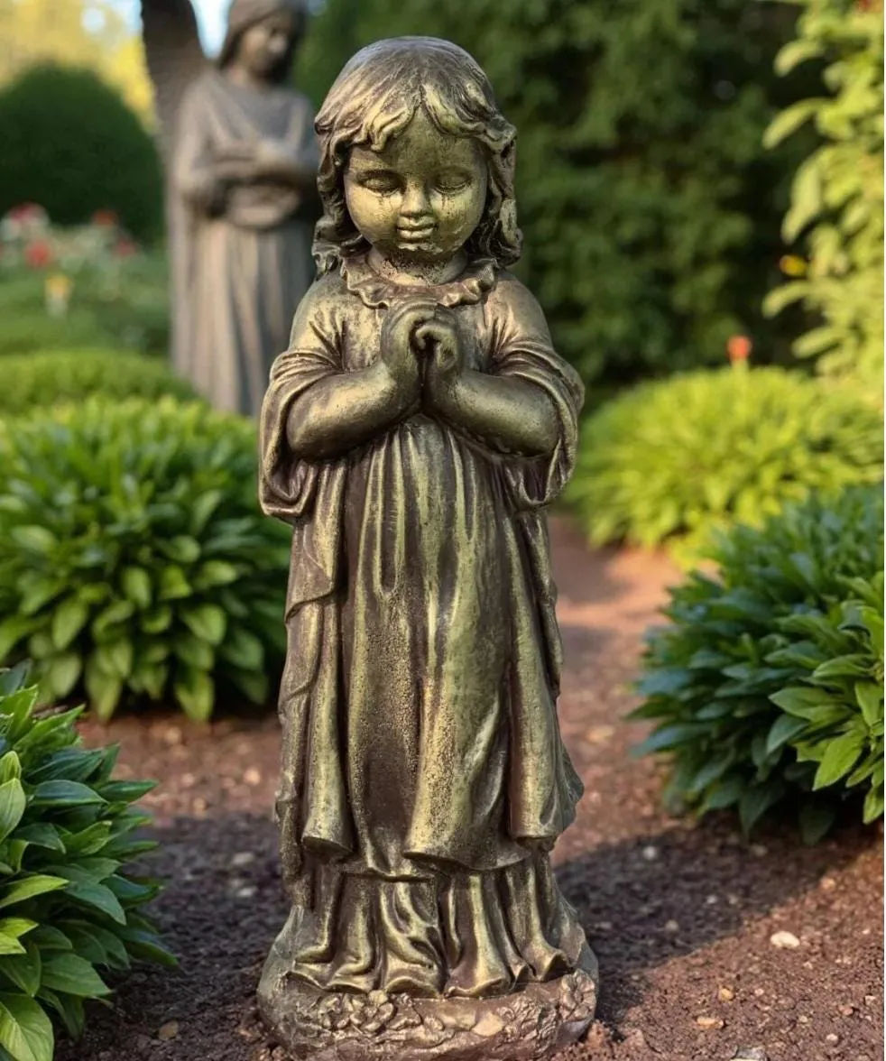 26″ Praying Angel, Antique-Stone Concrete, photo 8 of 10