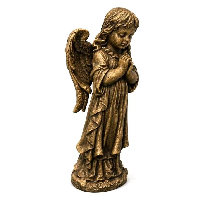26″ Praying Angel, Antique-Stone Concrete