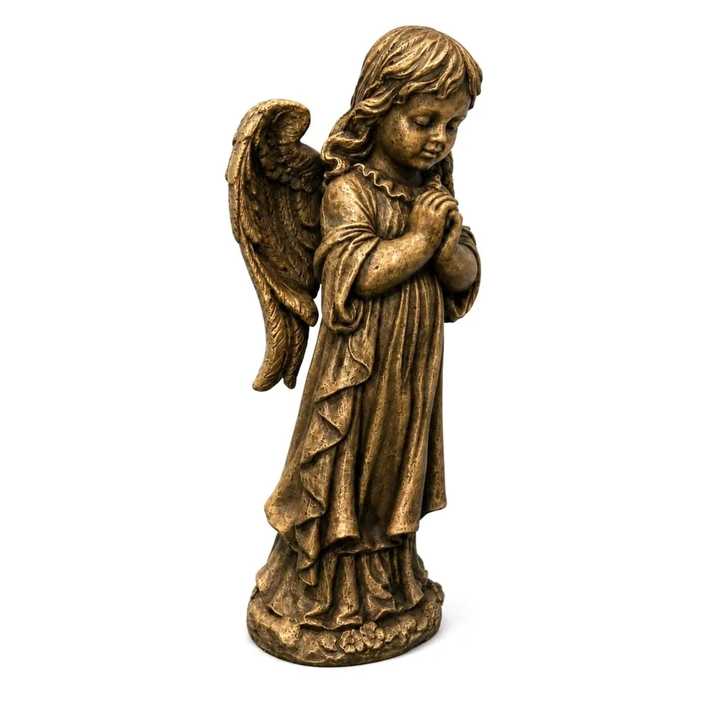 26″ Praying Angel, Antique-Stone Concrete