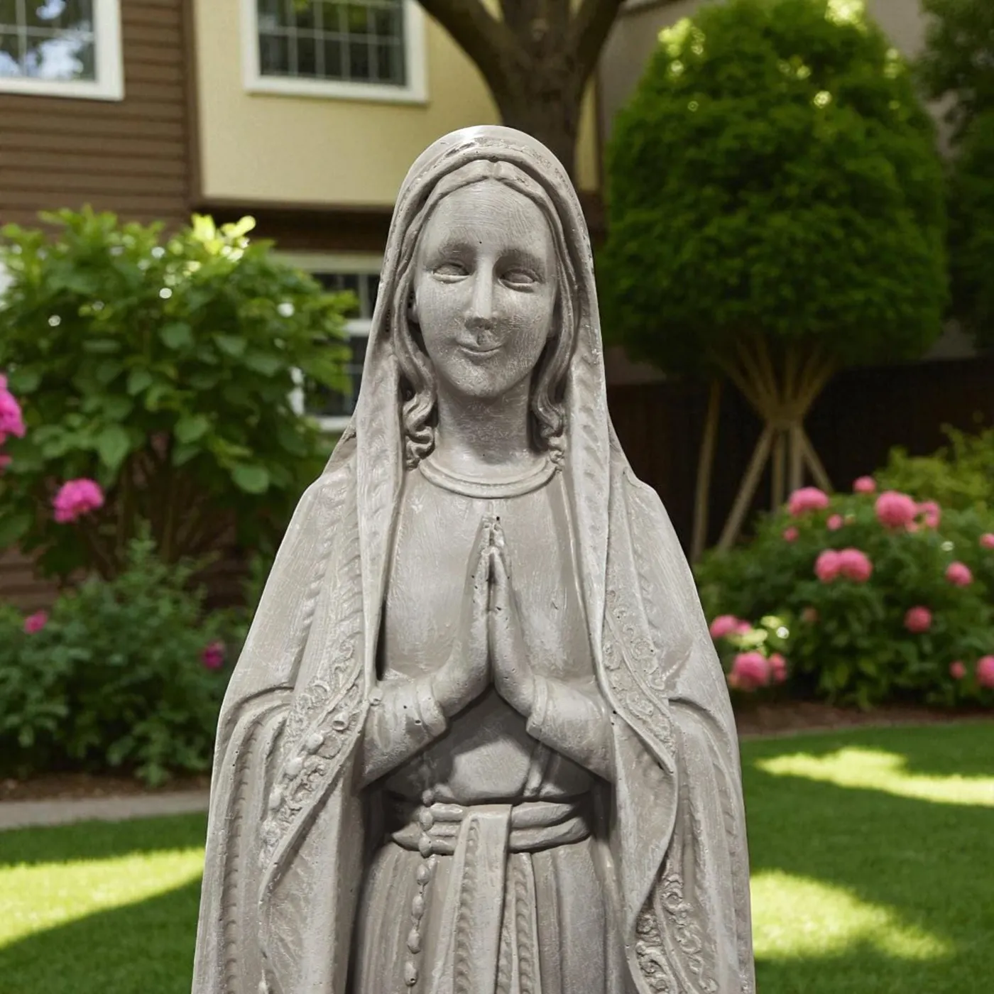 32″ Virgin Mary Statue, Solid Concrete, photo 3 of 5