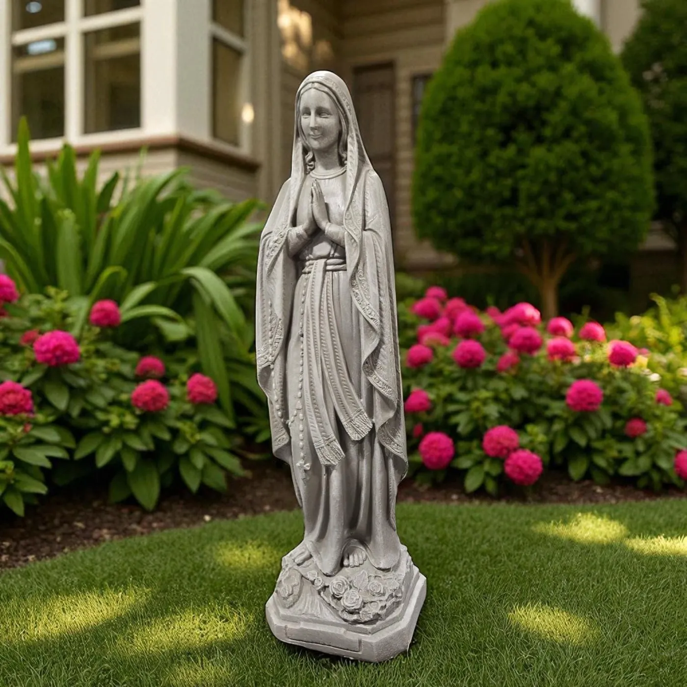 32″ Virgin Mary Statue, Solid Concrete, photo 4 of 5