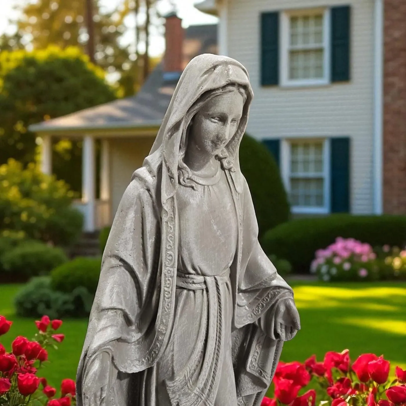 33″ Virgin Mary Statue, Solid Concrete, photo 2 of 10