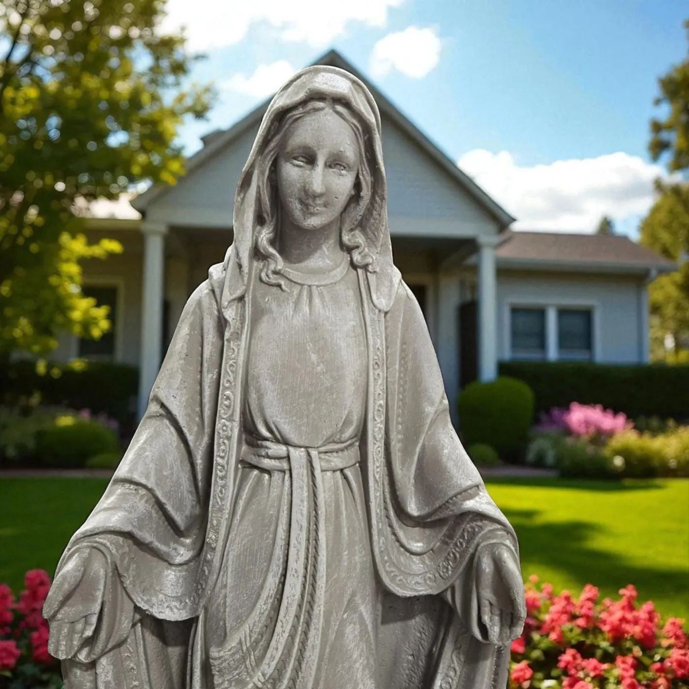 33″ Virgin Mary Statue, Solid Concrete, photo 6 of 10
