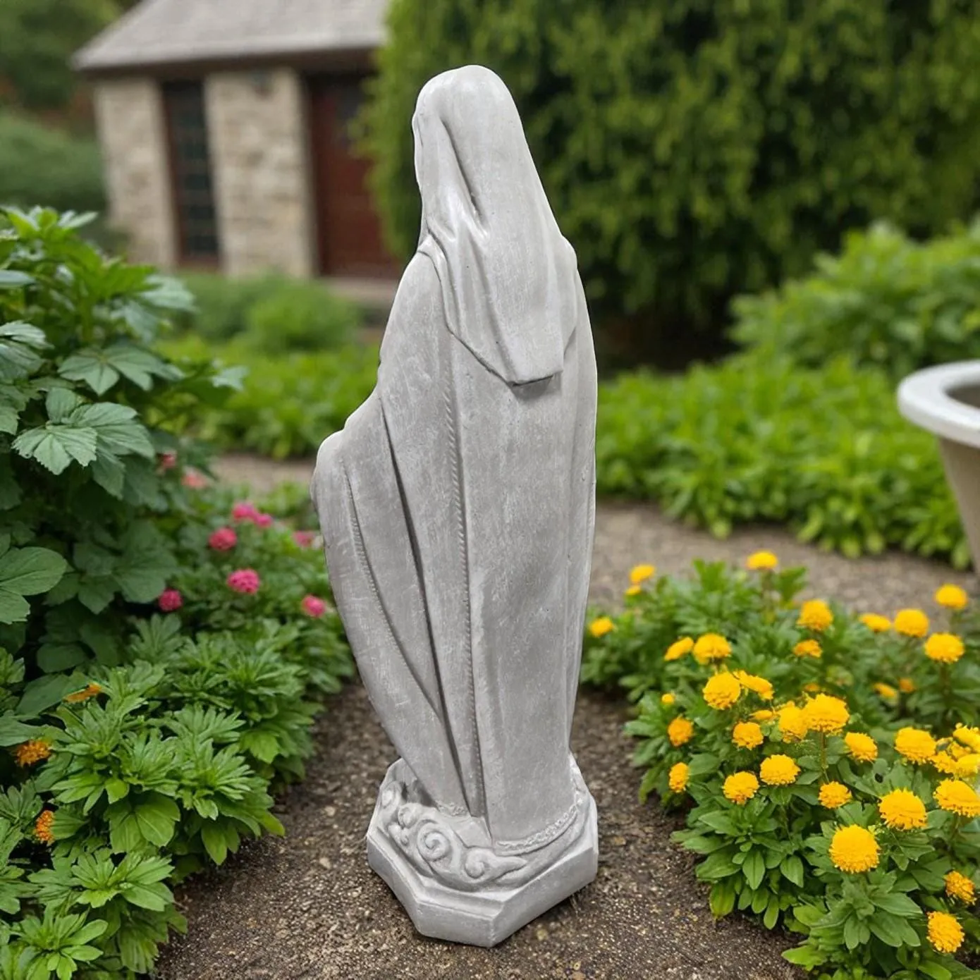 33″ Virgin Mary Statue, Solid Concrete, photo 8 of 10
