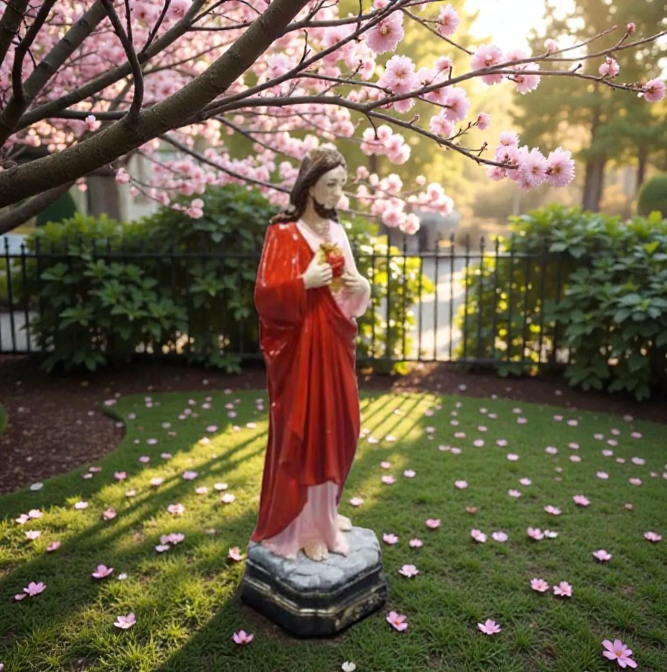 48″ Sacred Heart of Jesus, Solid Concrete, photo 3 of 8