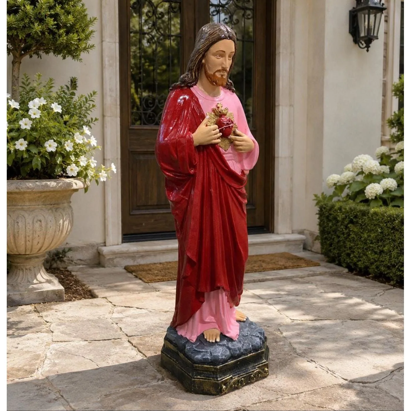 48″ Sacred Heart of Jesus, Solid Concrete
