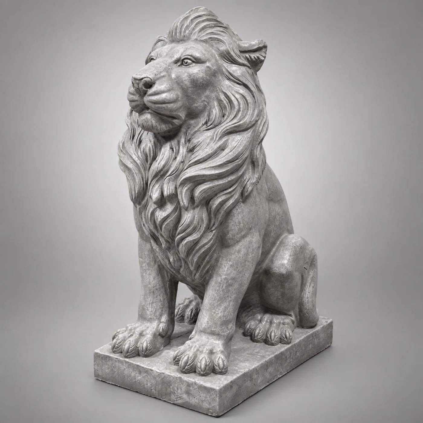 40″ Estate Lion, Each — Solid Concrete