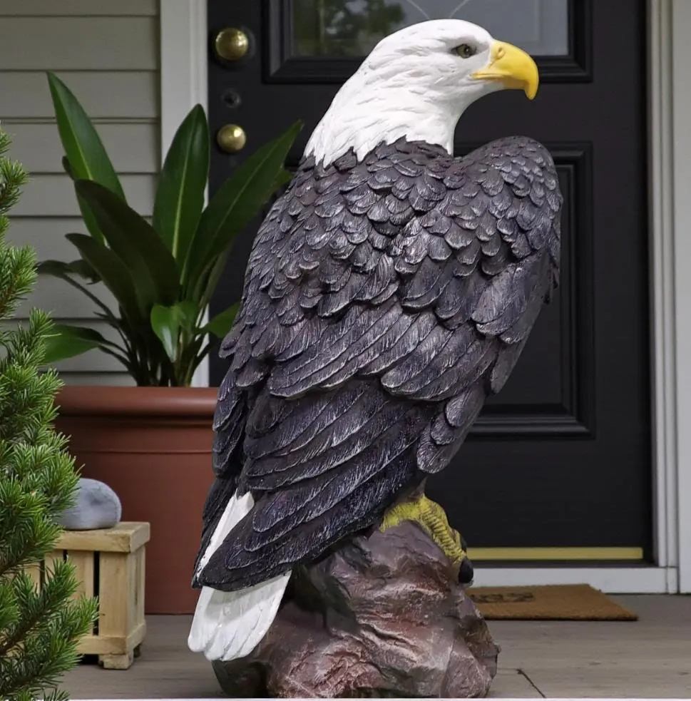 24″ Perched Bald Eagle, Solid Concrete, photo 3 of 10