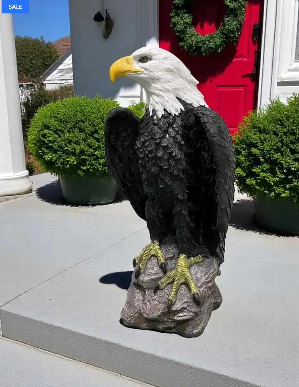 24″ Perched Bald Eagle, Solid Concrete, photo 4 of 10