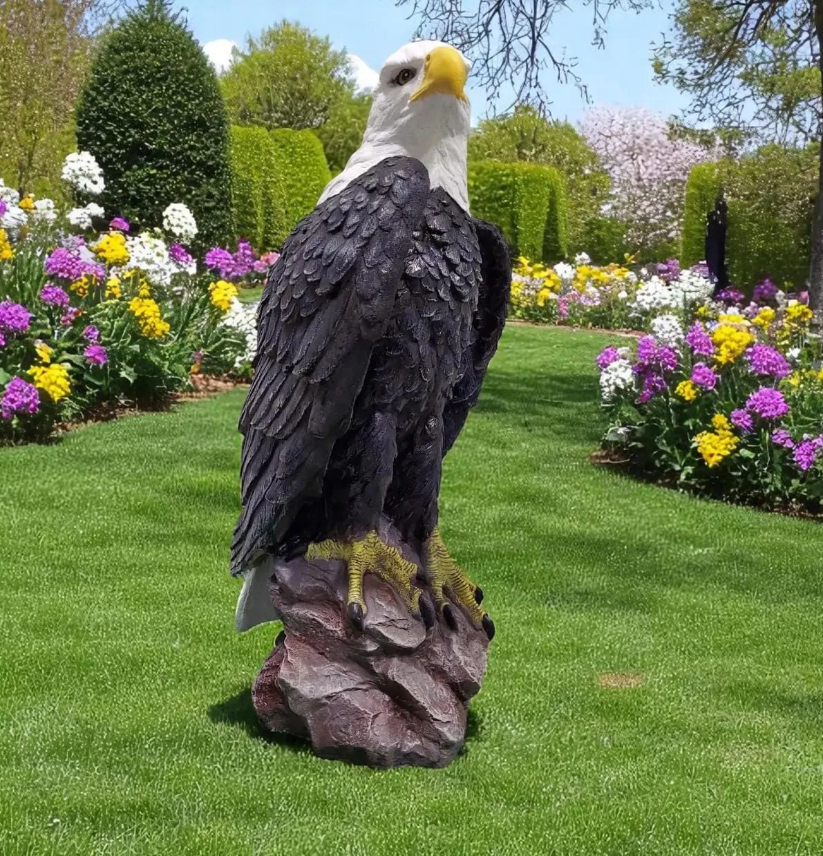24″ Perched Bald Eagle, Solid Concrete, photo 5 of 10