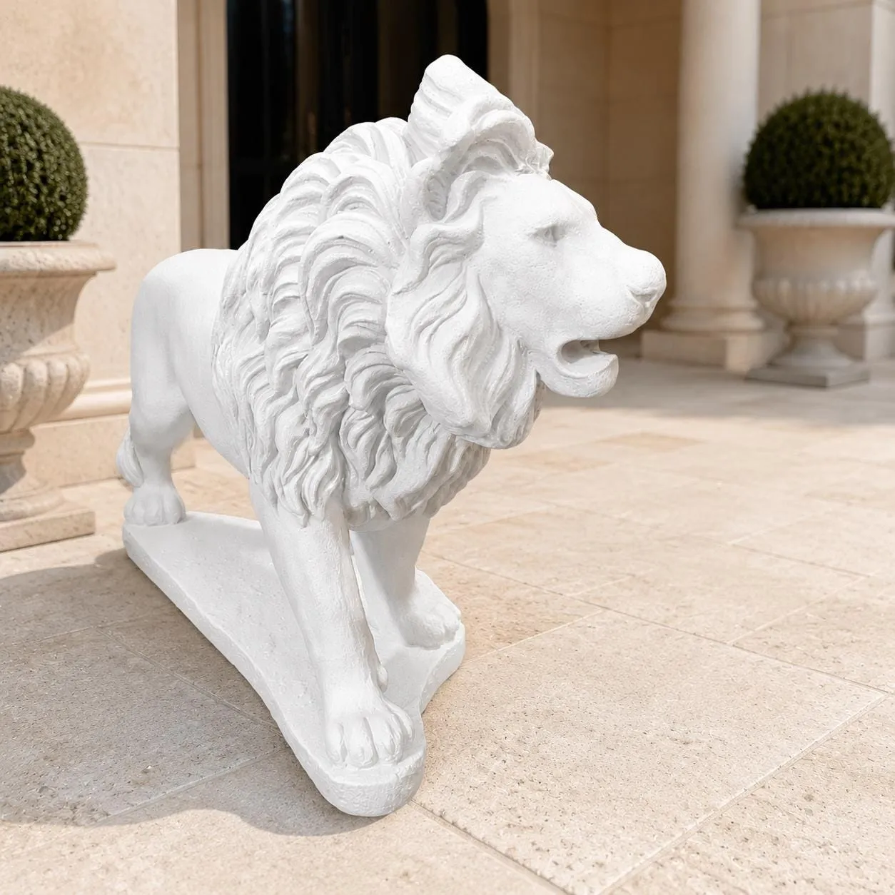 27″ Estate Lions, Pair — Solid Concrete, photo 2 of 5