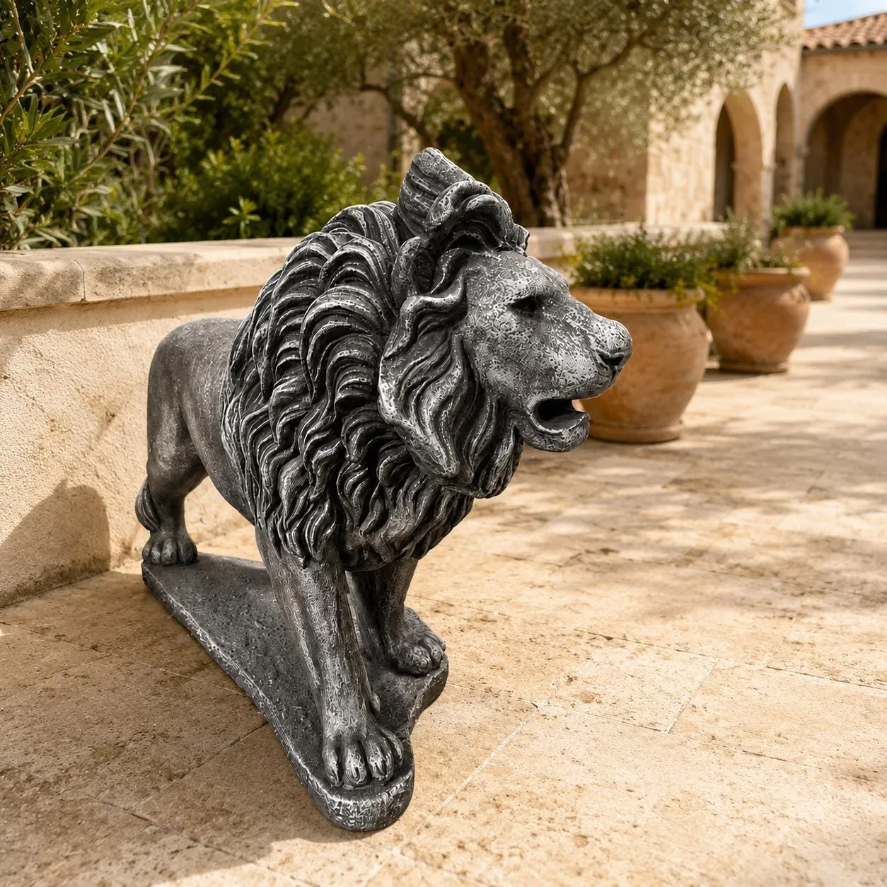 27″ Estate Lions, Pair — Solid Concrete, photo 3 of 5