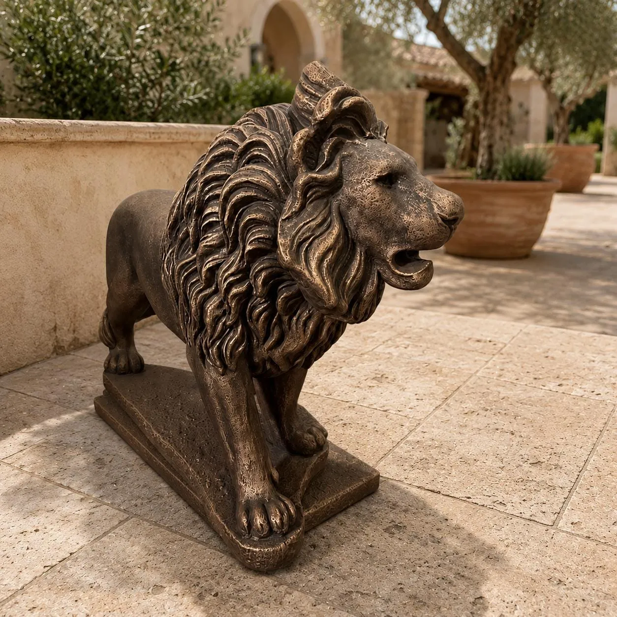 27″ Estate Lions, Pair — Solid Concrete, photo 4 of 5