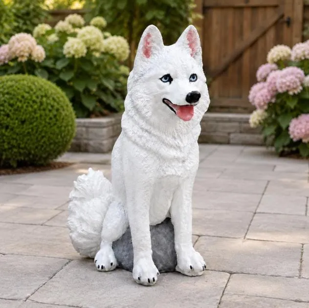 14″ Upright Husky Puppy, Solid Concrete, photo 2 of 7