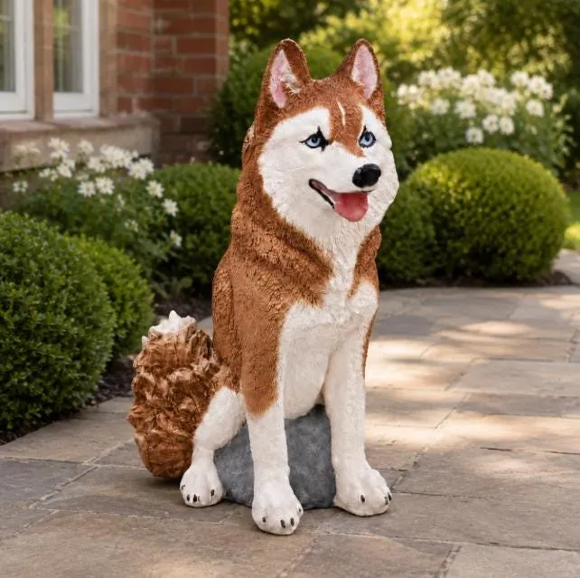 14″ Upright Husky Puppy, Solid Concrete, photo 4 of 7