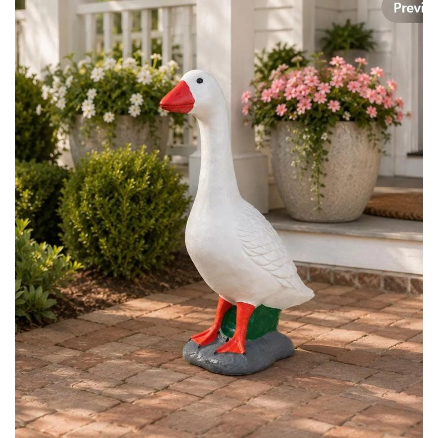 28″ Porch Goose, Solid Concrete
