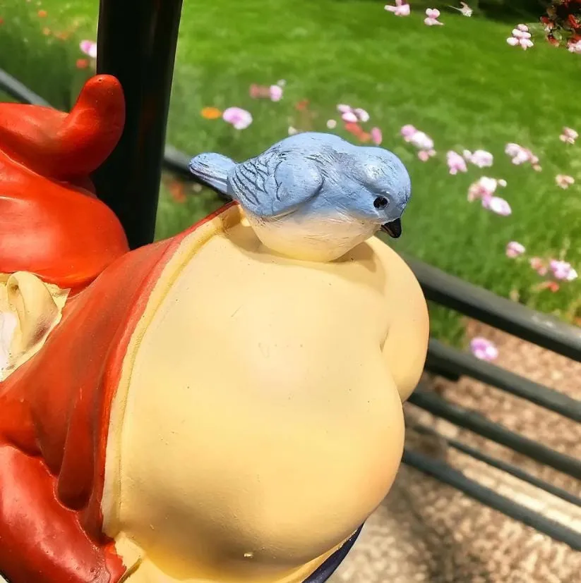 Mooning Gnome Garden Statue, Cast Resin, photo 2 of 7